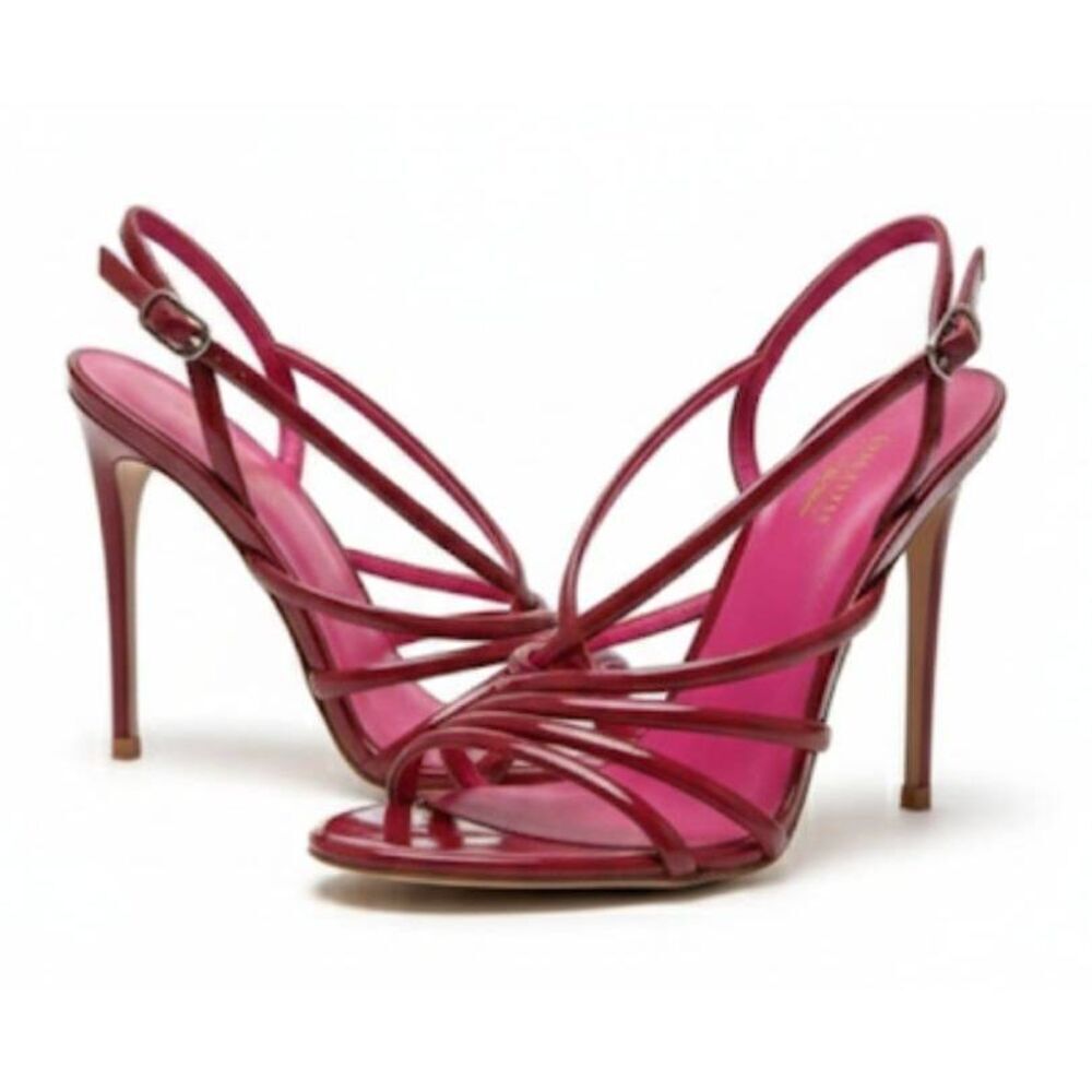 Le silla womens size 38 us 6.5 maroon slingback pump stiletto sandals Italian